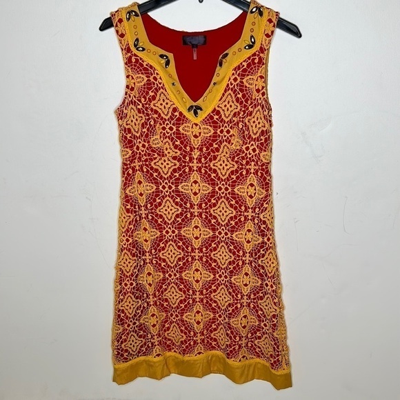 Hale Bob Embroidered Beaded Dress Small - Picture 1 of 7